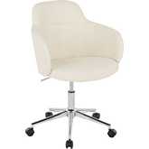 Boyne Office Chair in Chrome & Cream Fabric